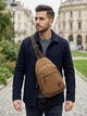 Сумка-рюкзак мужская тканевая 4.5 л Vintage leather-22177 Коричневая - изображение 2