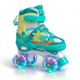 Детские раздвижные четырехколесные ролики квады SP-Sport Dino 182 размер 35-38 Green-Yellow - изображение 3