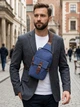 Сумка слинг через плечо мужская Vintage leather-22190 Синяя - изображение 2