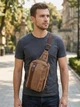 Сумка слинг через плечо мужская Vintage leather-22191 Коричневая - изображение 2