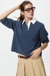 Женское поло из хлопка Uniqlo 42(S) Синий (150096) - изображение 1