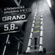 Телескопическая лестница GRAND 5,8 м (2,9+2,9 м) 3в1 из алюминия, со складной конструкцией, для ремонта, строительства и хозяйственных работ - изображение 1