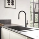 Кухонна мийка HANSGROHE, чорний/матовий, прямокутна, 77x51 см - зображення 3