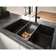 Кухонна мийка HANSGROHE, чорний/матовий, прямокутна, 77x51 см - зображення 7
