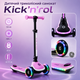 Детский трехколесный самокат Kick’n’roll X2P-005 со складывающимся рулем, светящимися PU колесами, подсветкой руля и деки - изображение 1