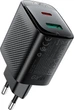 Мережевий зарядний пристрій Acefast A106 PD45W GaN (USB-C+USB-A) charger (EU) Black (6974316284031) - зображення 1