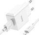 Сетевое зарядное устройство Hoco C106A Leisure single port charger set (iP) 10.5W White (6931474783899) - изображение 3