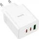 Сетевое зарядное устройство Hoco C126A Pure power PD40W three-port(2C1A) charger White (6931474798725) - изображение 3