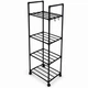 Передвижной металлический стеллаж для кухни Multifunctional Kitchen Storage Rack, 4 уровня, с крючками, 138×42×32 см - изображение 2