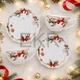 Порцеляновий набір Christmas Ribbon 2 чашки 250 мл з блюдцями з хвилястим краєм (498-370) - зображення 4