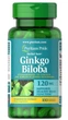 Гинкго билоба, Ginkgo Biloba, Puritan's Pride, 120 мг, 100 капсул - изображение 1