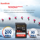 Карта пам'яті SanDisk SD 64 ГБ, карта пам'яті для камери 4K V30 U3 C10, швидкість читання 200 МБ/с, швидкість запису 90 МБ/с, карта пам'яті для бездзеркальних/дзеркальних камер - зображення 6