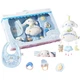 Набор Auby подарочный для новорожденных: погремушка, прорезыватель, слюнявчик, кукла, подарочный - изображение 1