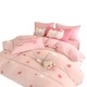 Комплект постільної білизни Dohia Home Textile з молочного оксамиту, зимовий потовщений двосторонній фліс, антистатичне простирадло та підковдра, 152*218 см - зображення 3