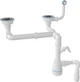 Кухонная мойка гранит GRANADO Under Top Double Speckled White GR3411 с сифоном - изображение 5