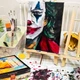 Профессиональный набор акриловых красок 40 предметов, 24 цвета, мольберт, холсты, кисти, палитра, мастихины, художественный набор для рисования, подарок художнику - изображение 3