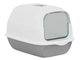 Закрытый туалет для кошек с дверцей и совком 50x35x33 см серый LS-3056 - изображение 9