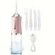 Іригатор для чищення зубів та порожнини рота Oral Irrigator з акумулятором та змінними насадками Pink - изображение 2