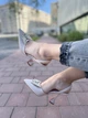 Босоножки женские из экокожи с закрытым острым носком на каблуке 40 р. бежевые (4978) - изображение 3