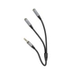 Кабель Hoco UPA21 AUX 2в1 Jack 3.5 mm (male) to 2x Jack 3.5 mm (female) 0.25 m Grey (6931474766809) - изображение 1