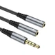 Кабель Hoco UPA21 AUX 2в1 Jack 3.5 mm (male) to 2x Jack 3.5 mm (female) 0.25 m Grey (6931474766809) - изображение 4