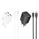Мережевий зарядний пристрій Hoco N55 2×USB-C + 2×USB-A QC3.0 PD 20W + кабель USB-C to Lightning White (6942007659253) - зображення 3