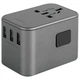 Сетевое зарядное устройство Energea Travelworld 3xUSB+2xUSB-C PD PPS QC3.0 35.5W 4в1 US/UA/EU/UK Gunmetal (TWA35-GUN) - изображение 2