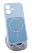 Чехол Silicone Case Magnetic для Apple iPhone 17 бампер с микрофиброй голубой - изображение 1