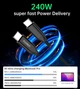 Кабель Choetech PowerSync Digital Display Silicone Cable USB-C to USB-C 240W PD 3.1 5A 2m Black (XCC-1036-BK) - изображение 4