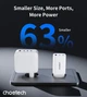 Мережевий зарядний пристрій Choetech PowiX GaN USB-A/2xUSB-C PD 65W White (PD9006-EU-WH) - зображення 4