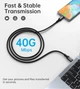 Кабель Choetech HyperLink Cable USB-C to USB-C 40Gbps 240W 8K@60Hz 2m Black (XCC-1042-GY) - зображення 3
