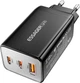 Сетевое зарядное устройство ESSAGER Ranges 67W GaN Charger 2C+1A QC4.0 FCP PD Black (ECT67W-LJB01-Z) - изображение 2