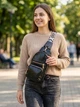 Сумка слинг через плечо женская Vintage leather-22754 Черная - изображение 2