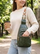 Сумка слинг через плечо женская Vintage leather-22771 Зеленая - изображение 2
