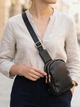 Сумка слинг через плечо женская Vintage leather-22784 Черная - изображение 2