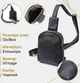 Сумка слинг через плечо женская Vintage leather-22784 Черная - изображение 15