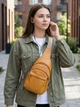 Сумка слинг через плечо женская Vintage leather-22788 Оранжевая - изображение 2
