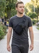 Сумка слинг через плечо мужская Vintage leather-22866 Черная - изображение 2