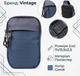 Сумка слинг через плечо мужская Vintage leather-22870 Синяя с черным - изображение 14