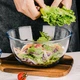 Стеклянная миска для выпечки диаметром 23 см, миска для теста для домашней кухни, глубокая и толстая стеклянная миска для салатов и приготовления пищи. - изображение 6