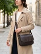 Сумка кросс-боди через плечо женская из натуральной кожи маленькая Vintage leather-22973 Коричневая - изображение 2