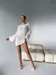 Туніка-парео ажурна вільного крою з ялинковим узором Brunette Білий One size SP-4015-WH-Y - изображение 5