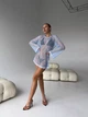 Туніка-сітка крупна в'язка з мереживним краєм Brunette Блакитний One size SP-4014-BN-Y - зображення 5