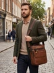 Сумка планшет через плечо мужская из натуральная кожи Vintage leather-23025 Светло-коричневая - изображение 2