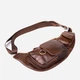 Сумка слинг через плечо мужская из натуральная кожи Vintage leather-22959 Темно-коричневая - изображение 4