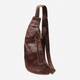 Сумка слінг через плече чоловіча з натуральної шкіри Vintage leather-22962 Темно-коричнева - зображення 3