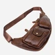Сумка слінг через плече чоловіча з натуральної шкіри Vintage leather-22962 Темно-коричнева - зображення 4