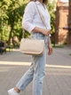 Сумка крос-боді через плече жіноча з натуральної шкіри середня Vintage leather-23010 Біла - зображення 2