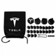 Набор колпачки на болты гайки колпачки на колеса 21 мм для Тесла Tesla черные на нипель мешочек - изображение 1