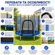 Дитячий батут Fitonix 140 см із захисною сіткою та 6 опорними ніжками, синій (457456) - изображение 2